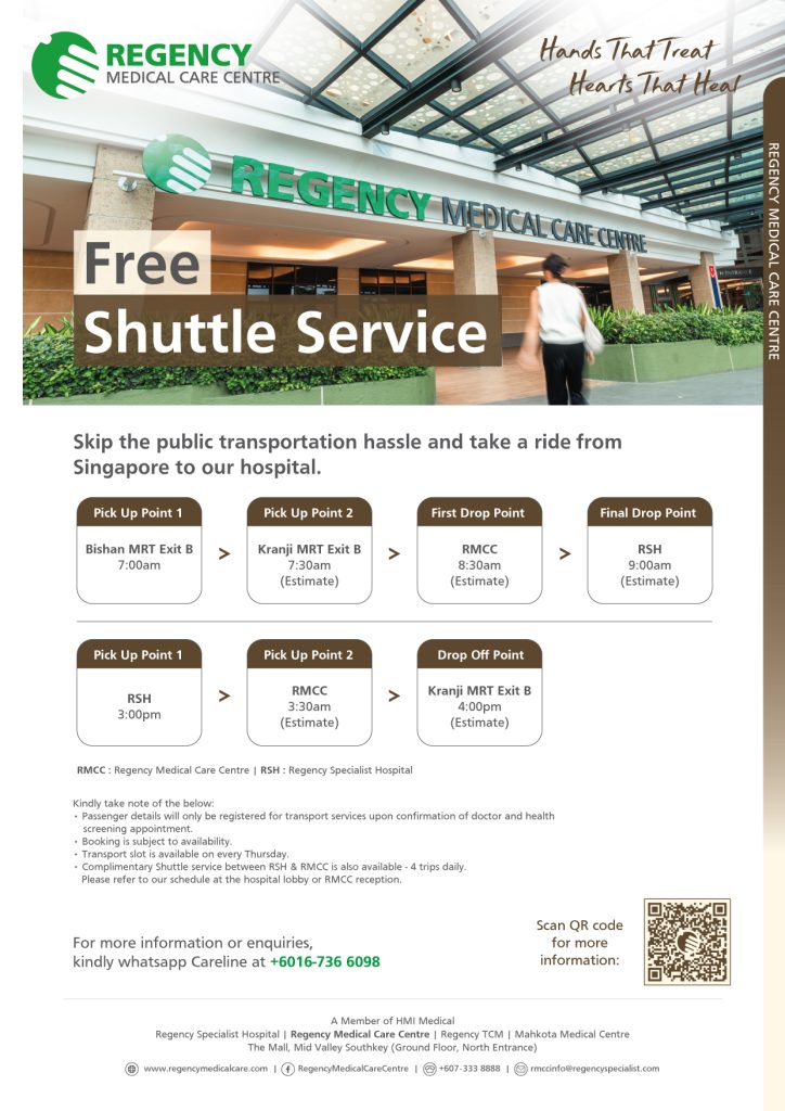 Regency Medical Care Centre Johor Bahru Shuttle Service