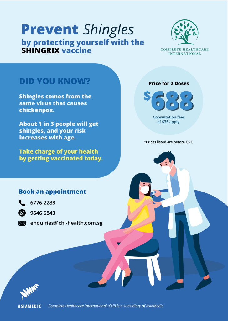 AsiaMedic Shingrix shingles vaccination package