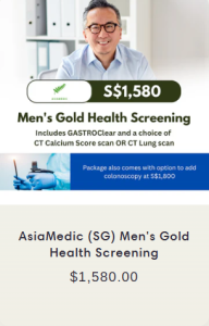 asia medic men's gold health screening package